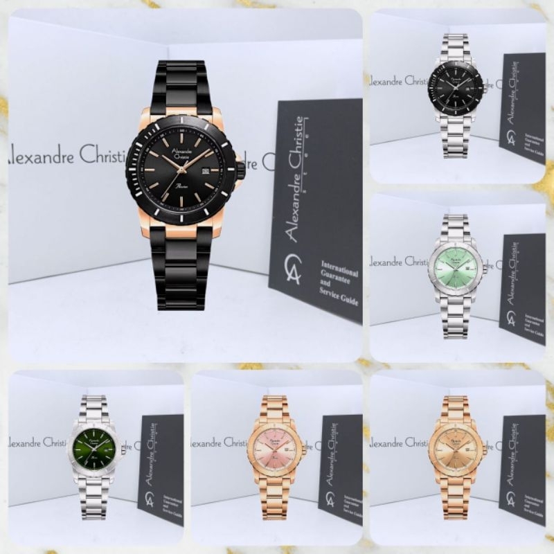 Jam Tangan Wanita Alexandre Christie 6141 AC6141 AC 6141 Tali Besi / Stainless Steel
