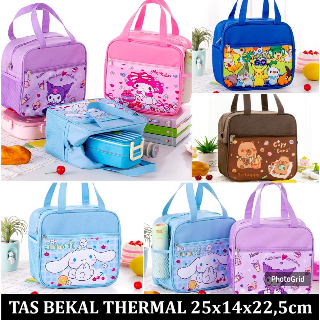 2025 Tas Bekal thermal termal tahan panas import anak laki laki perempuan pokemon Kapibara astronout