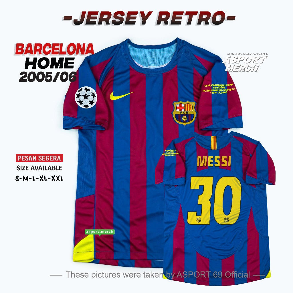 RETRO BARCELONA HOME 2005 2006 FINAL PARIS