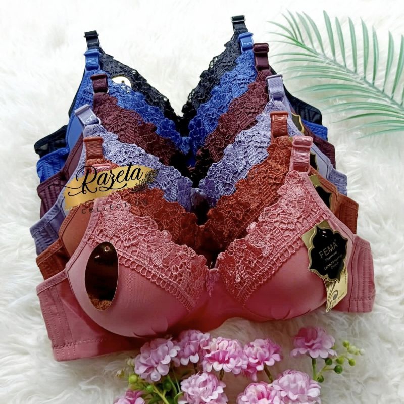 BRA BH WANITA BUSA TIPIS CUP B SEDANG TANPA KAWAT SIZE 36-42