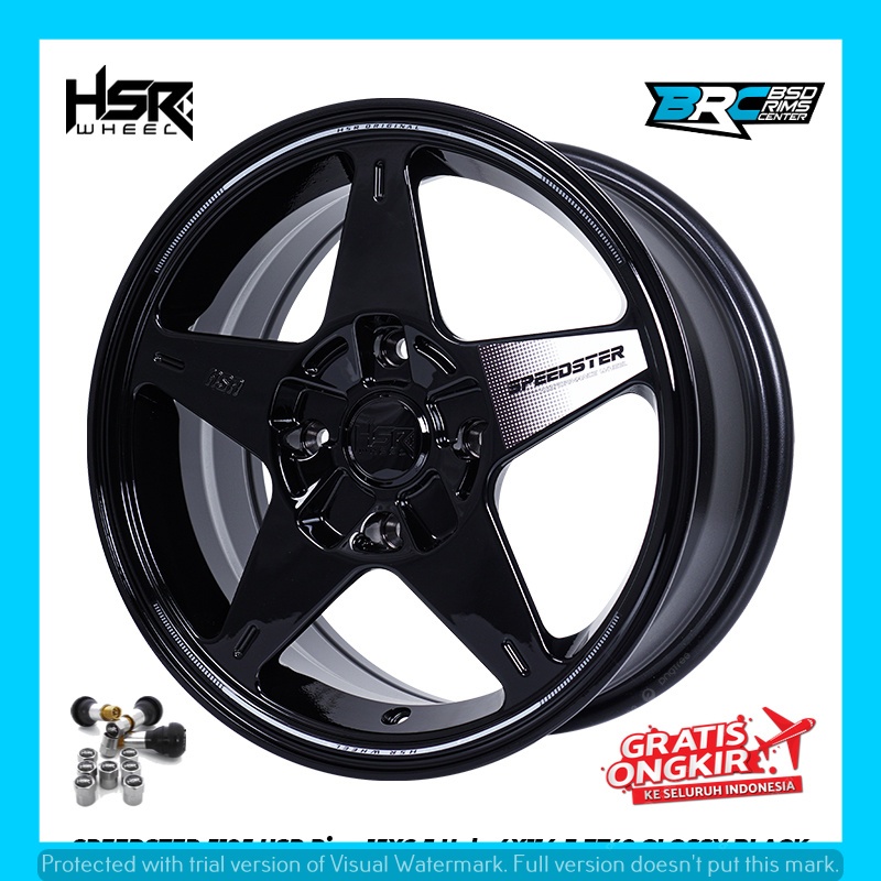 Promo velg hsr speedster ring 14 pcd 4x114,3 glossy black