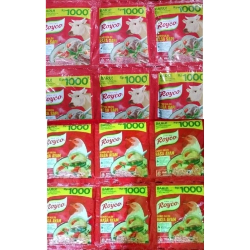 

ROYCO Bumbu Penyedap Ayam dan Sapi 1000 an 16 gr Isi 1 renceng (12 sachet)