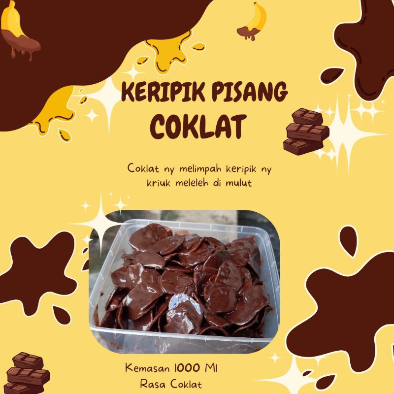 

KERIPIK PISANG COKLAT 1000ml/Keripik pisang coklat lumer/kripik pisang coklat