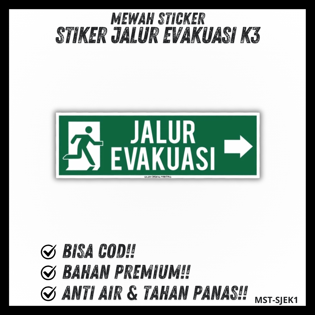 

Stiker Jalur Evakuasi Sticker Arah Evakuasi Stiker Titik Kumpul Stiker K3 Stiker Safety