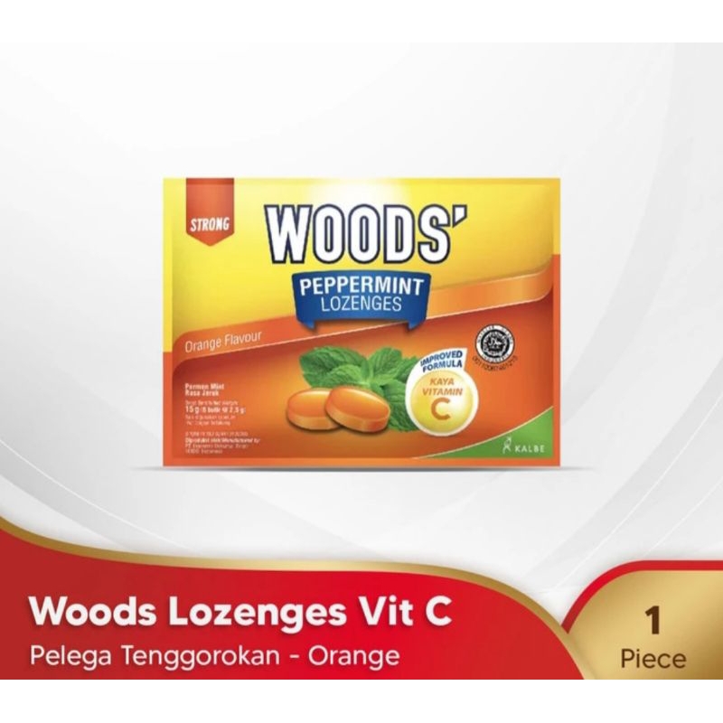

WOODS LOZENGES ORANGE VITAMIN C PELEGA TENGGOROKAN