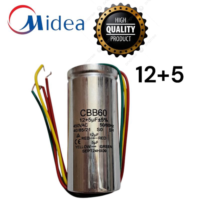 kapasitor CAPASITOR original mesin cuci midea 2 tabung MTD-78P1301Q