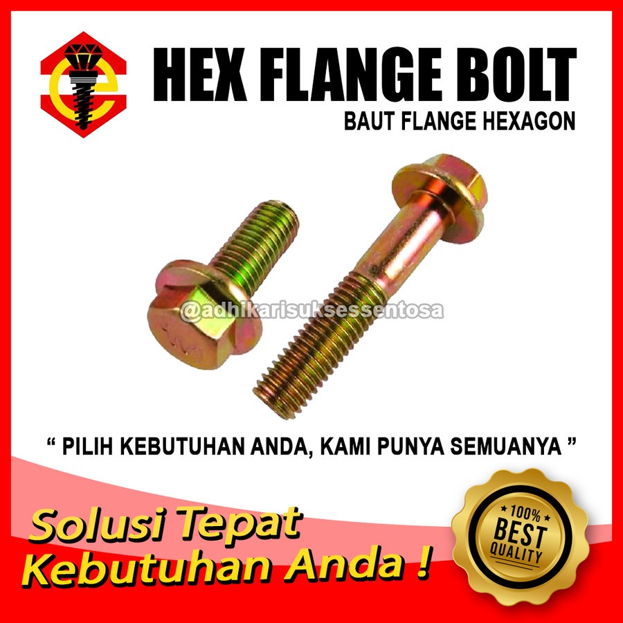 Flange Bolt M8x60 / Baut Topi Kuning M8 Kunci 12