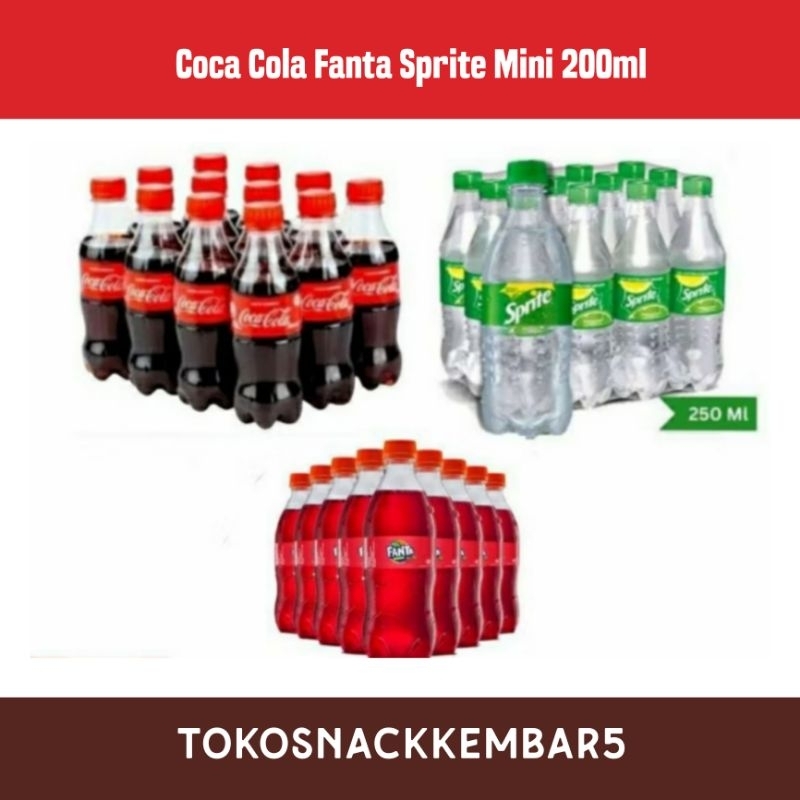 

Coca Cola Fanta Sprite Mini 250ml ecer per biji