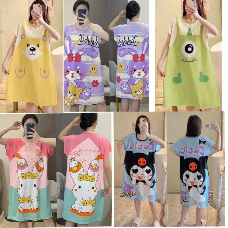 Kode B. Daster Lengan Pendek Wanita Kekinian | Daster Import Panjang Lengan Pendek | Daster Wanita I