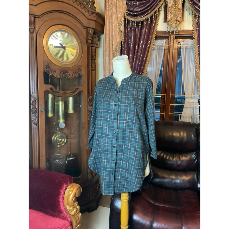 PRELOVED TUNIK FLANEL WANITA KOTAK KOTAK LUNARA