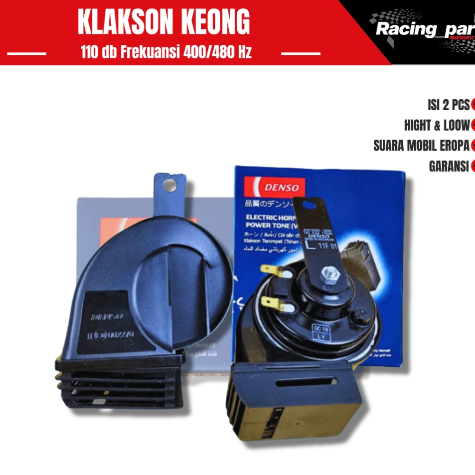 KLAKSON KEONG DENSO WATERPROOF ANTI AIR UNTUK MOTOR MOBIL 12V 24 volt Klakson