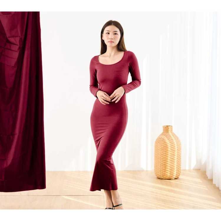 RB Sexy Maxi Dress Bodycon Korean Style Long slevee - Long Dress Lengan Panjang