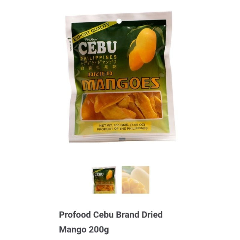 

Pro Food Cebu Dried Mango/ Dried Pineapple/ Dried Guyabano/ Manisan kering merk Pro Food Philippines