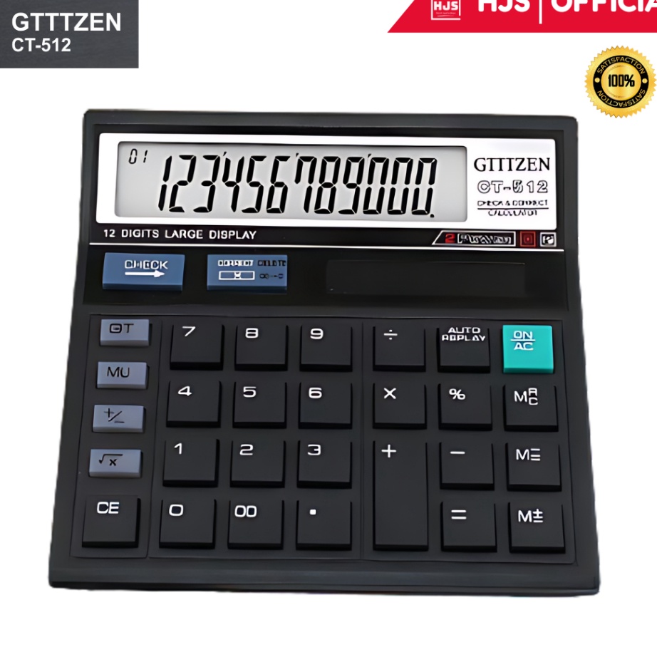 

HJS Kalkulator GTTTZEN CT512 12 Digit Calculator Check Dual 2 Power