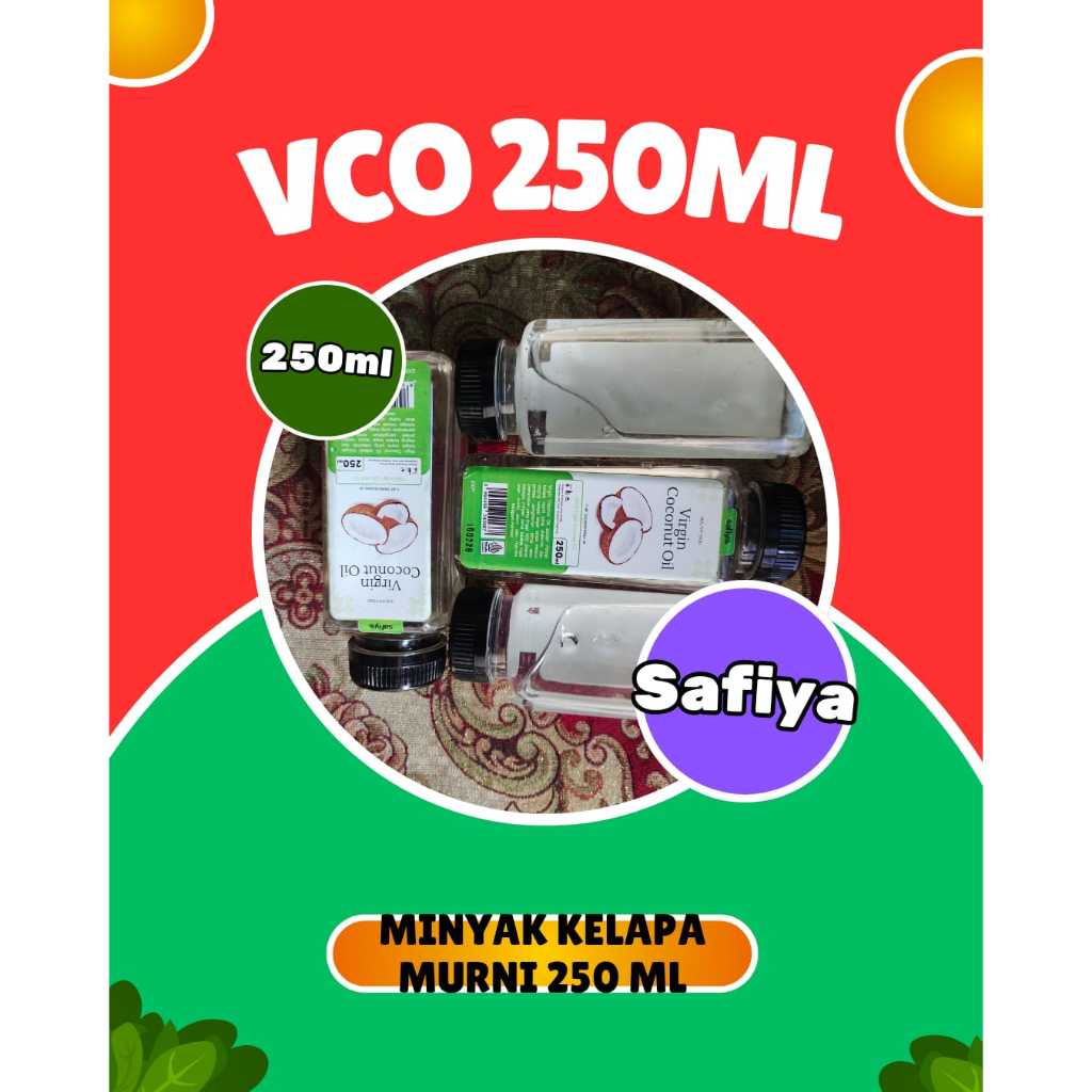

SAFIYA VCO 250ml Extra Virgin Coconut Oil | Minyak Kelapa Murni VCO 250ml Organik Premium