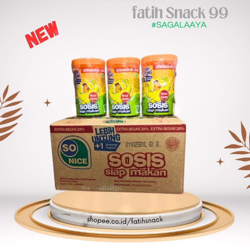 

SO NICE SOSIS AYAM 1 KARTON ISI 6 TPL X 24 PCS X 20G