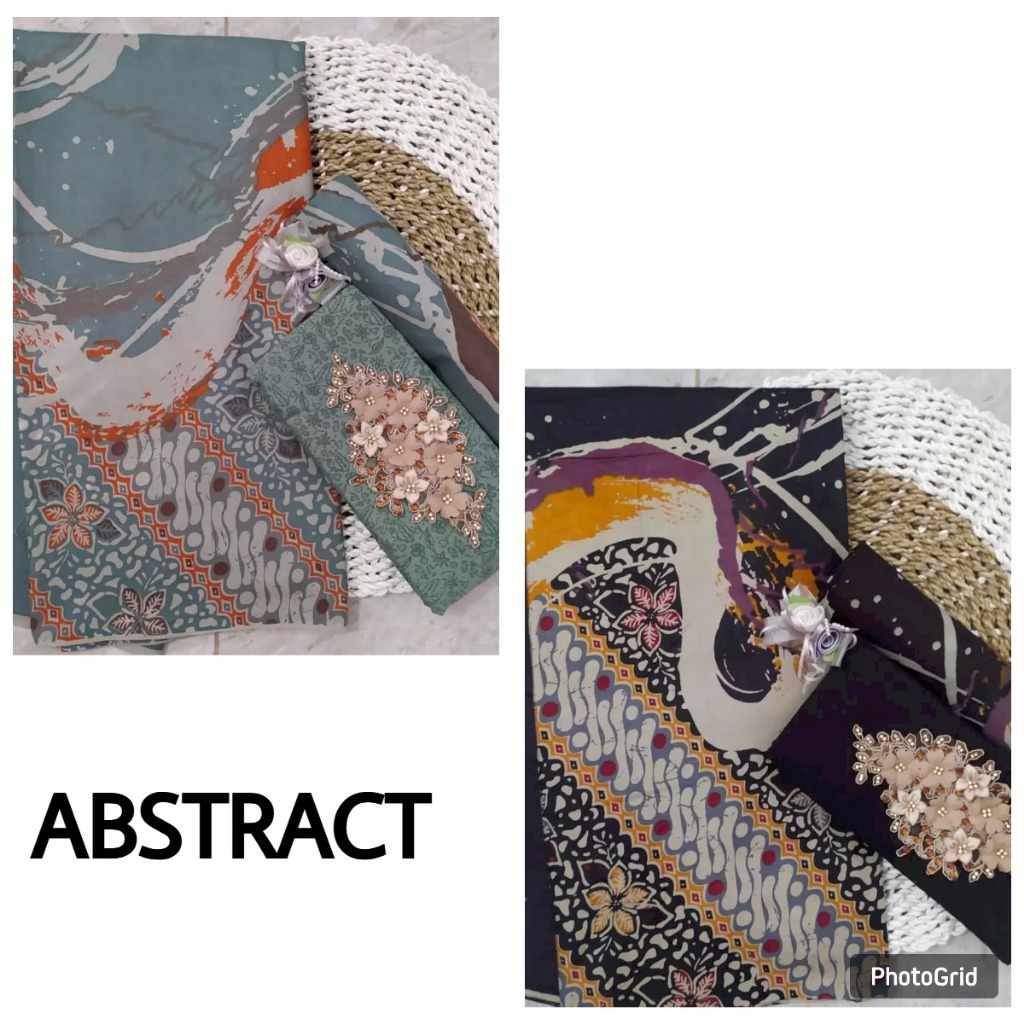 Kain Batik Pekalongan Bahan Katun Adem Ukuran 2 Meter Motif Abstract