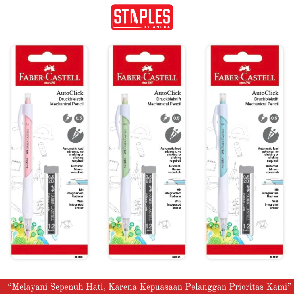 

Faber Castell Pensil Auto Click 0.5MM / Pensik Mekanik
