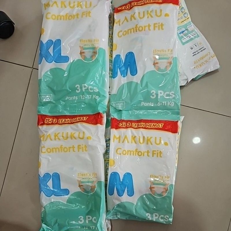 Pampers Makuku Renceng isi 3 Murah
