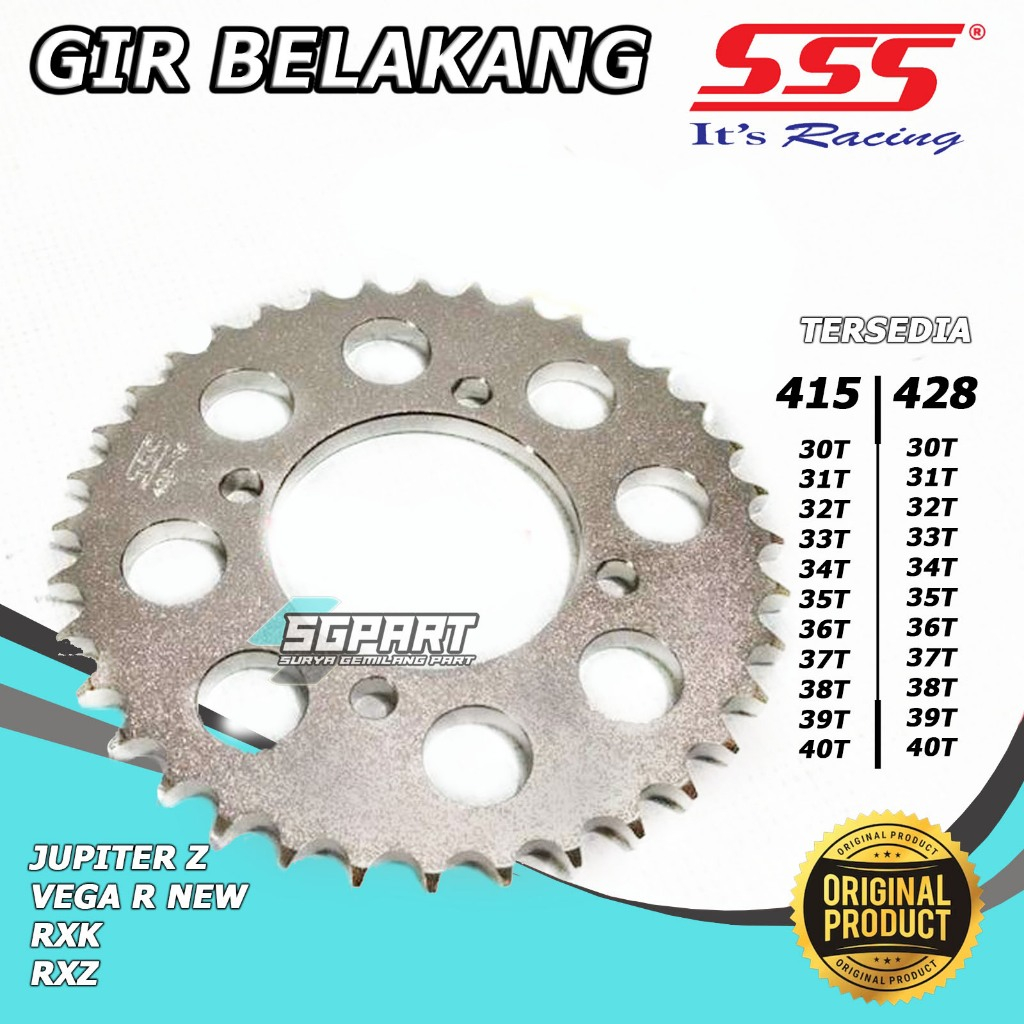 Gir Gear Belakang Jupiter Z Vega R RX King Jupiter MX 135 MX New F1ZR 415 428 32 33 34 35 36 37 38 3