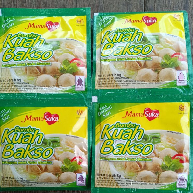 

Mamasuka bumbu kuah bakso 8gr/ bumbu bakso/bumbu instan, 1 renteng isi 12 sachet