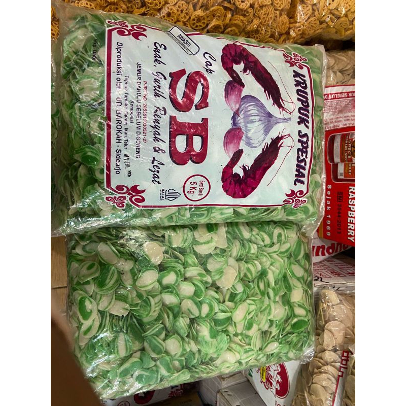 

Kerupuk Poleng Warna hijau 5 Kg Terenak