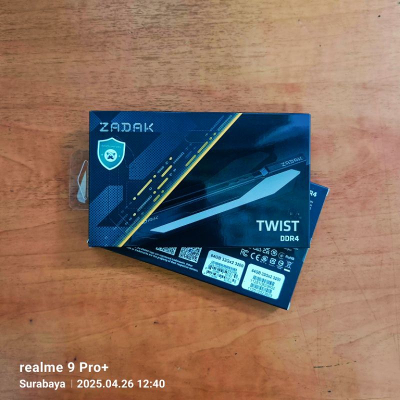 MEMORY PC RAM PC ZADAK TWIST 64GB DDR4 3200MHZ ( 32GB X 2 ) ZADAK BY APACER PREMIUM