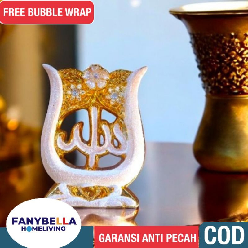 PAJANGAN KERAMIK KALIGRAFI EMAS GOLD IMPORT