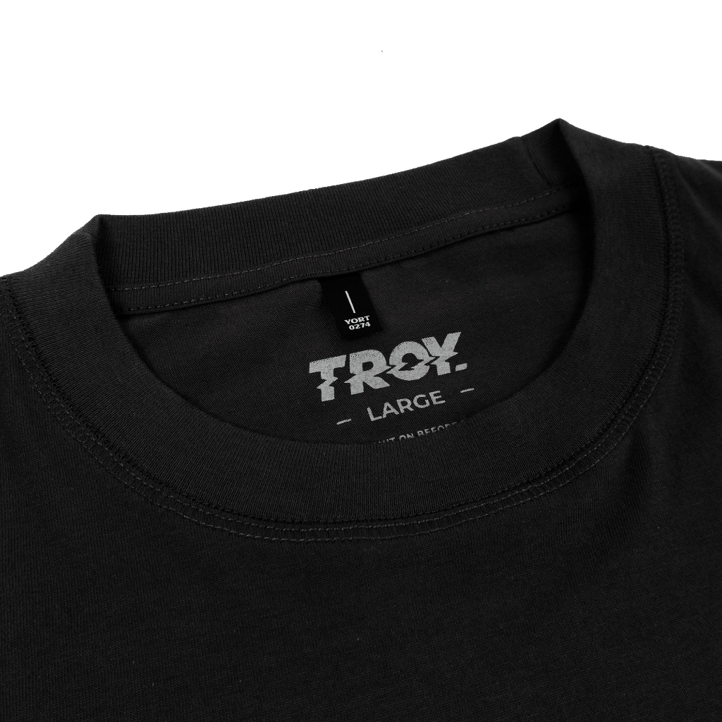 Troy Company Tshirt Boxy Oversize Black Work - Kaos Boxy Oversize Hitam MB 3109