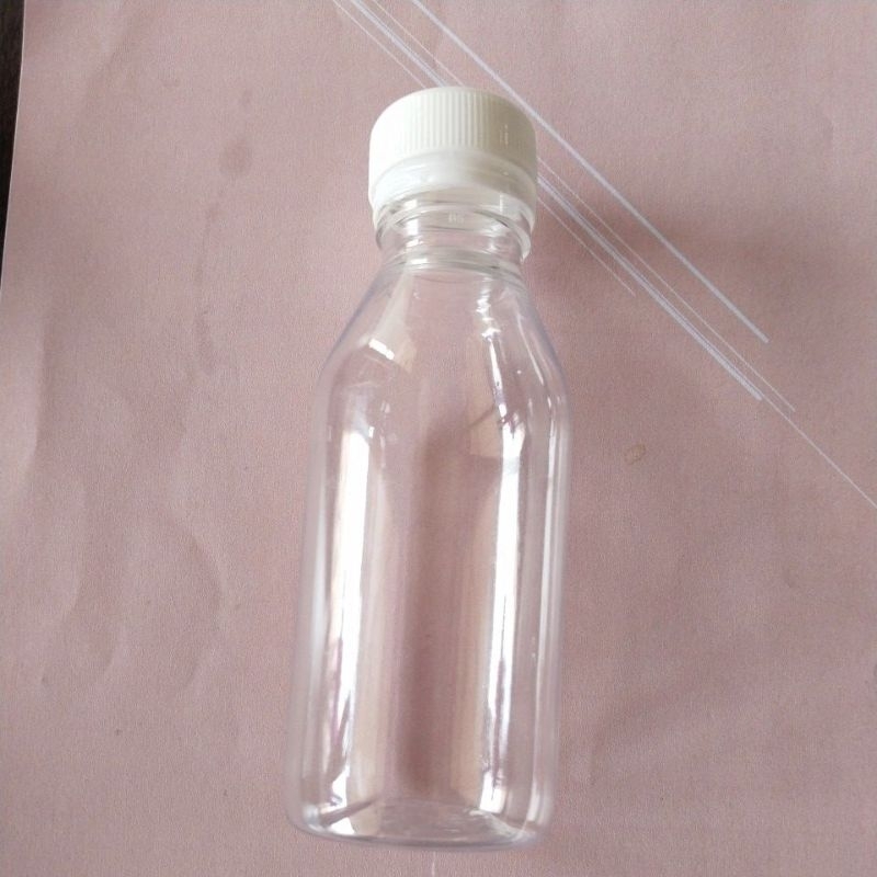 botol obat bahan plastik warna bening 100 ml
