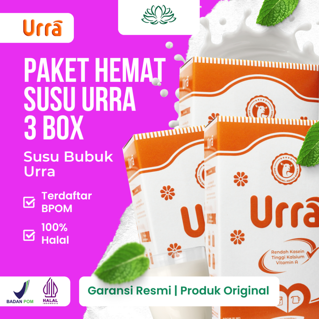 

SUSU URRA 3 BOX Susu Kambing Premium Susu Kambing Asal Eropa Susu Kambing Saneen Halal BPOM