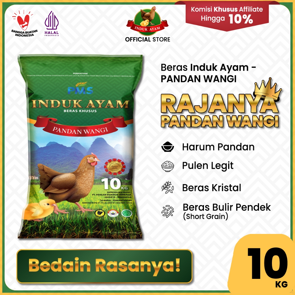 

Beras "KHUSUS" INDUK AYAM - PANDAN WANGI 10 kg - Beras Khusus - Wangi Pandan Wangi - Beras Kristal - Pulen Legit - Produk Indonesia