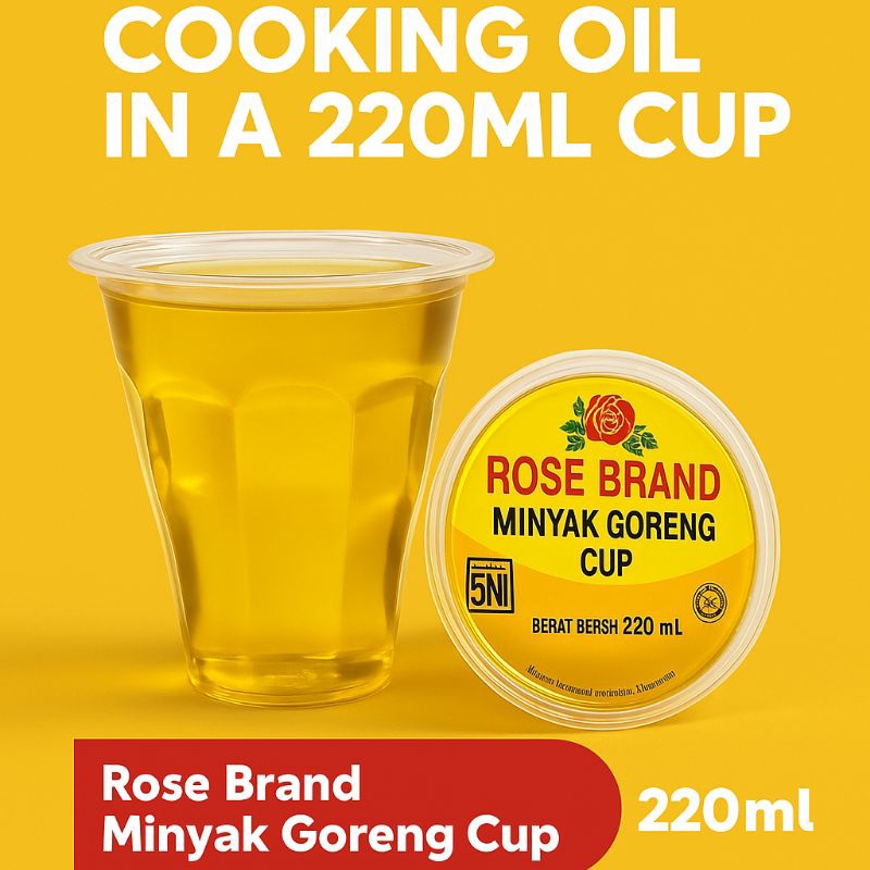 

2 PCS ROSE BRAND MINYAK GORENG CUP 220 ML