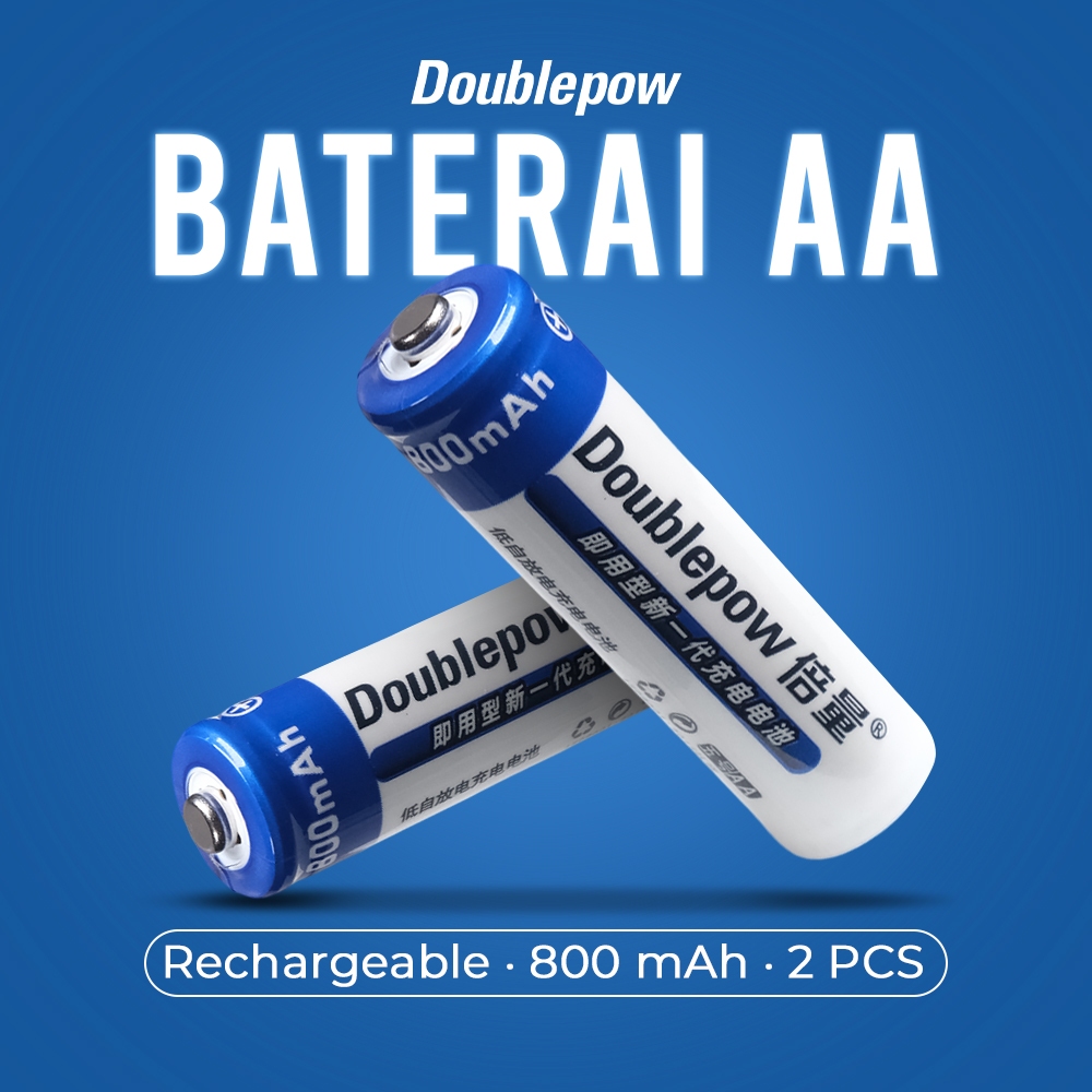 BATERAI DOUBLEPOW RECHARGEABLE Isi Ulang A2 800mah 1200mah 3000mAh AA Batu Batre Baterai Charge Cas 