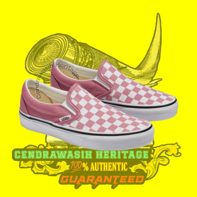 Vans Classic Slip On Checkerboard Foxglove Pink Original