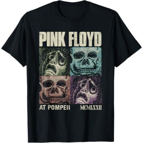 Kaos Band Vintage Pink Floyd Live at Pompeii Memento Mori T-Shirt