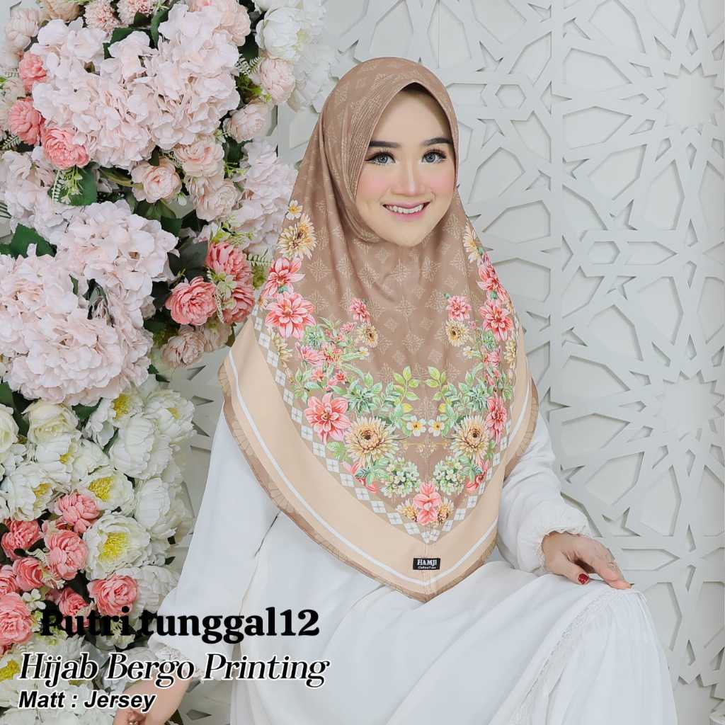 jilbab instan Daily hijab bergo motif printing hijab bergo maryam