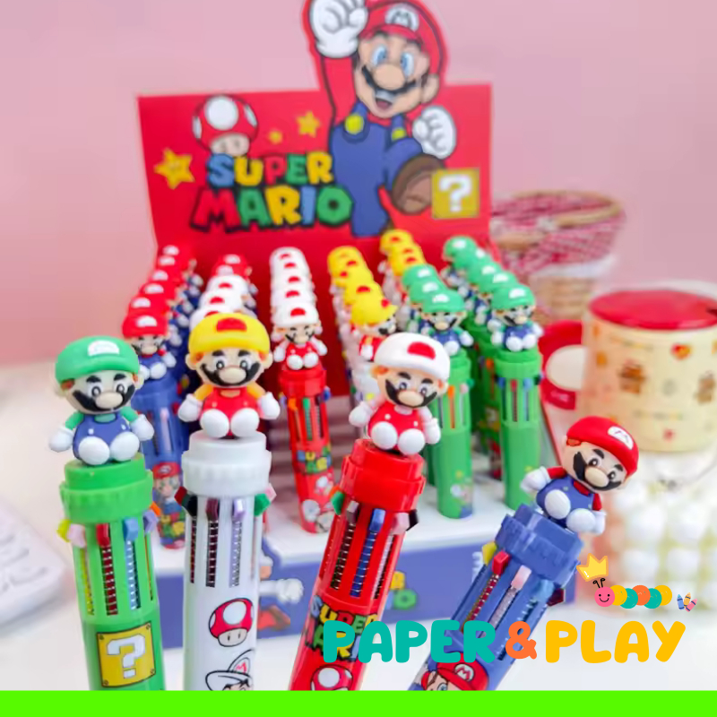 

[PAPERANDPLAY] Pulpen 10 Warna 3D Doll MARIO MARIO