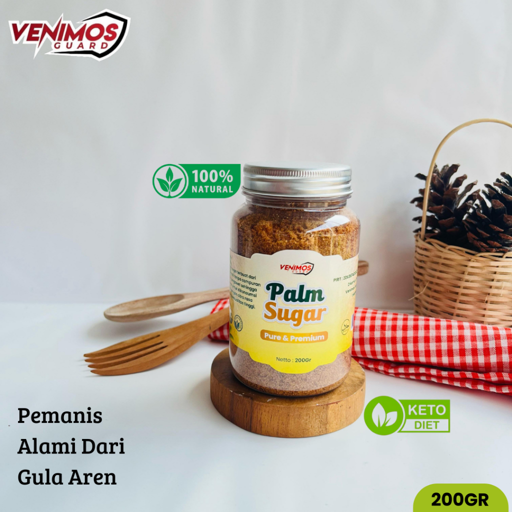 

VENIMOS Palm Sugar Powder / Gula Aren Merah Bubuk Pemanis Alami 200gr