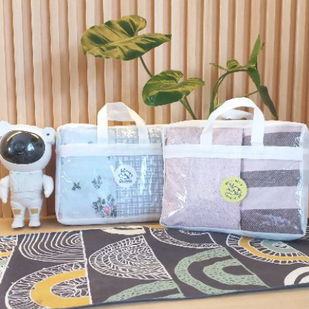 Tas Sprei Aesthetic Premium Tas Mika Resleting Serbaguna | Tas Selimut Bulu Grosir