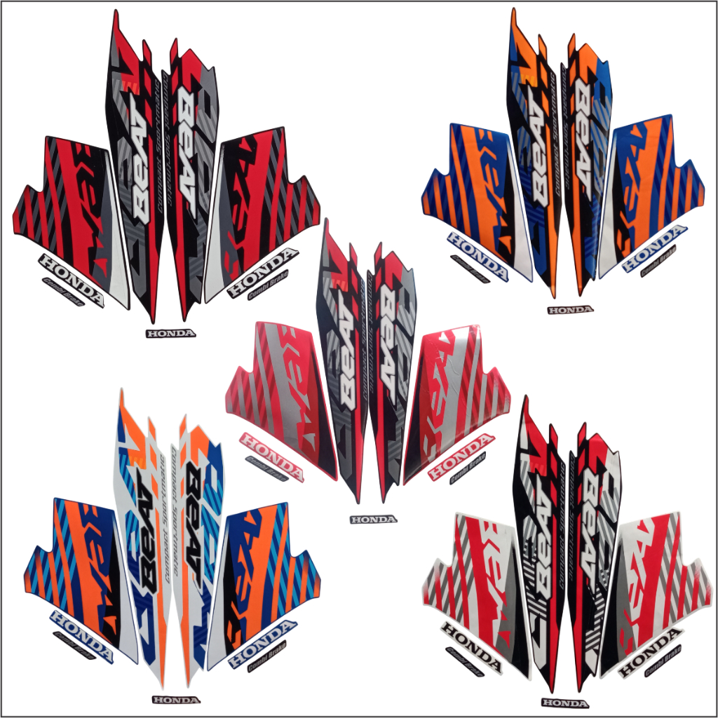 STIKER STRIPING HONDA BEAT NEW 2021 Putih Merah FULL STIKER LIS BODY MOTOR BEAT NEW 2021