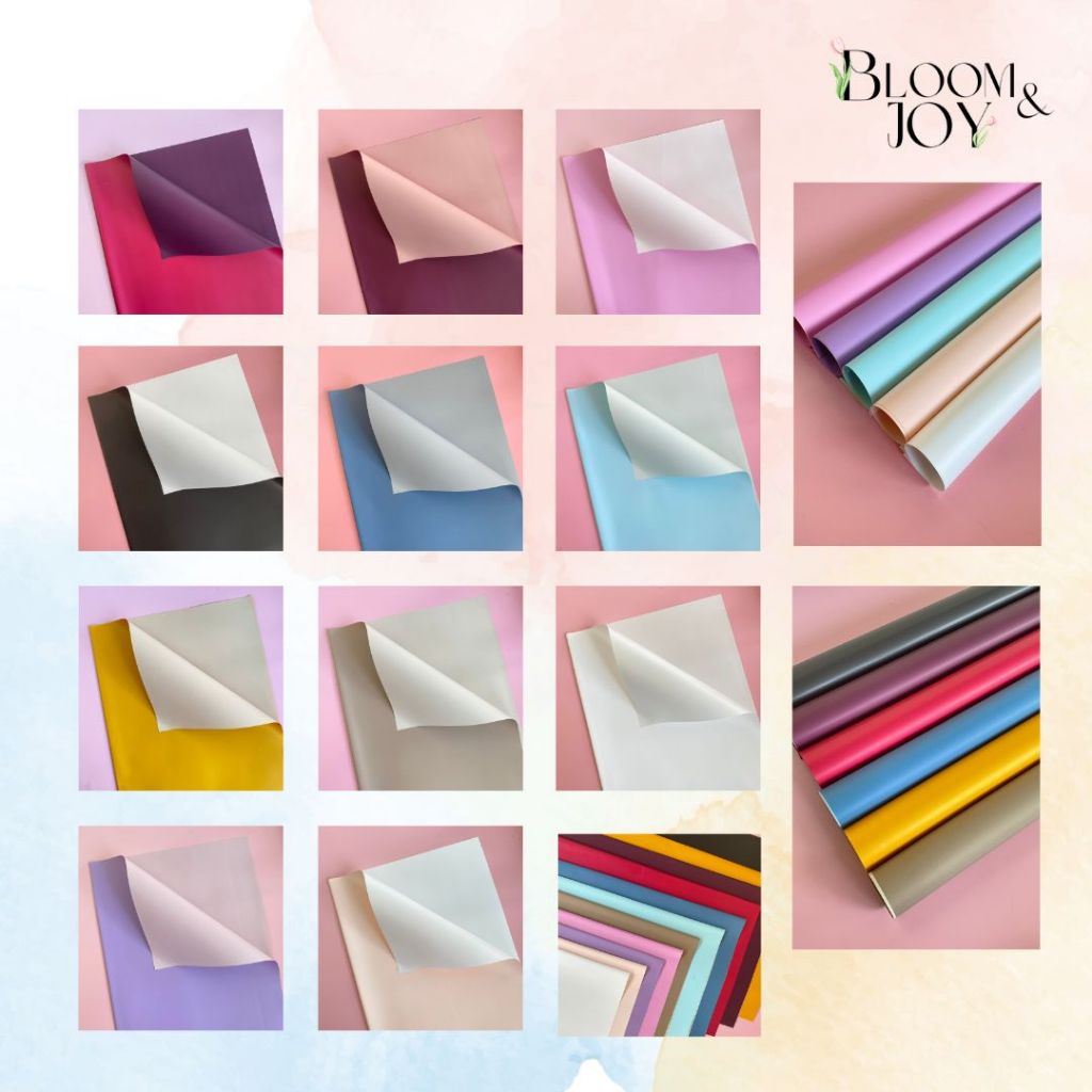 

Flower Wrapping Paper Dua Warna Bi Color Kertas Buket Bunga Florist Cellophane