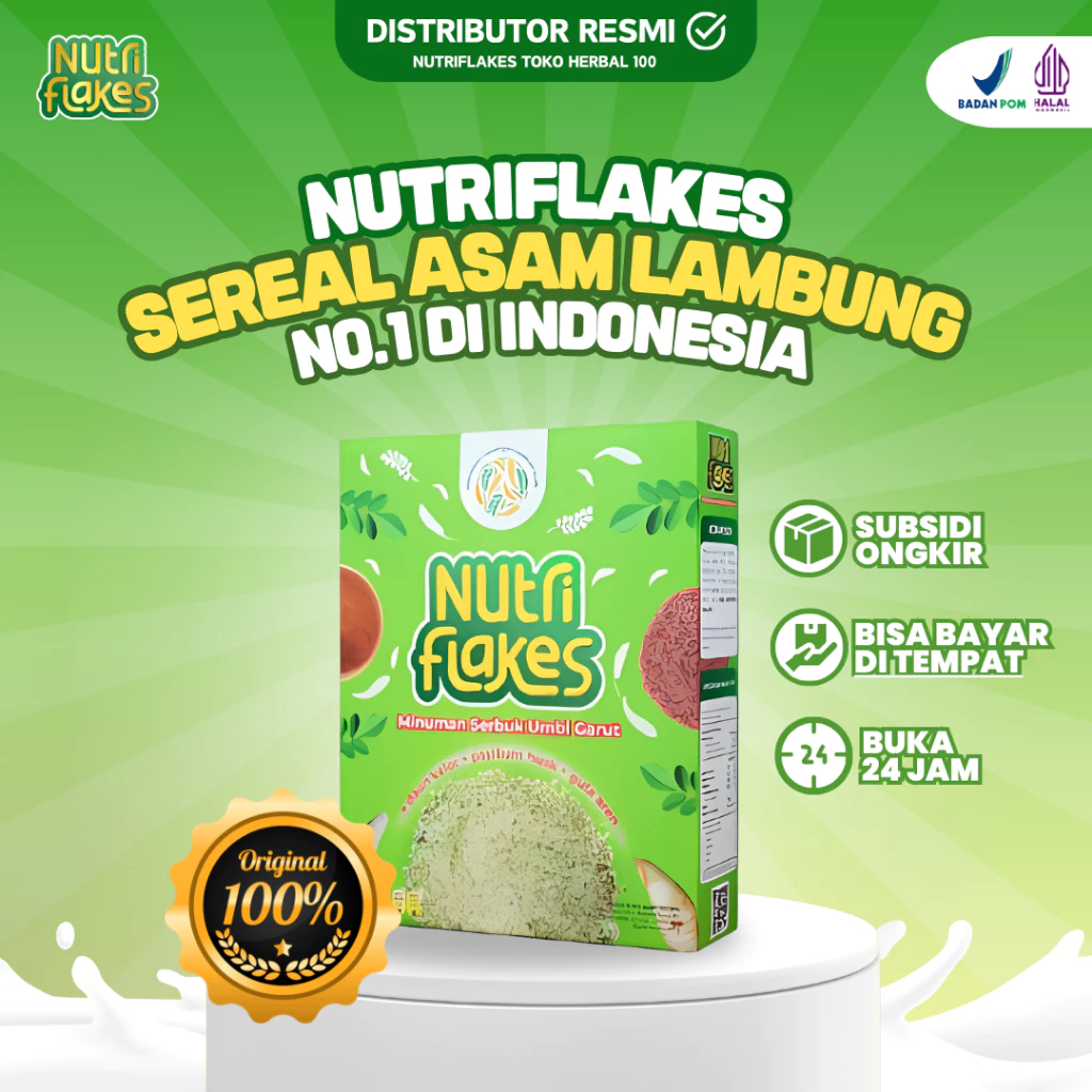 

Nutriflakes Original Sereal Umbi Garut Solusi Atasi Asam Lambung Magh Gerd, Suplemen Makanan Diet