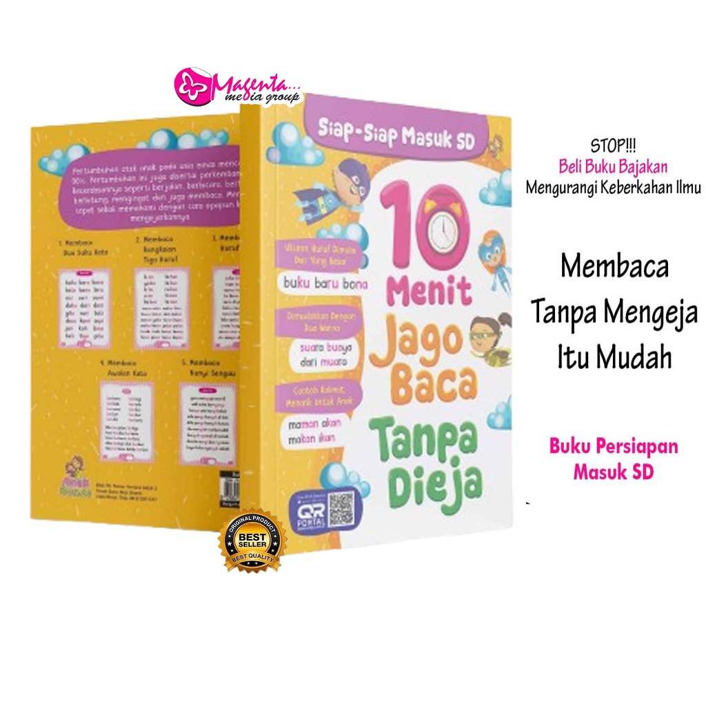 Buku Belajar Membaca - 10 Menit Jago Baca Tanpa Dieja Siap Siap Masuk SD