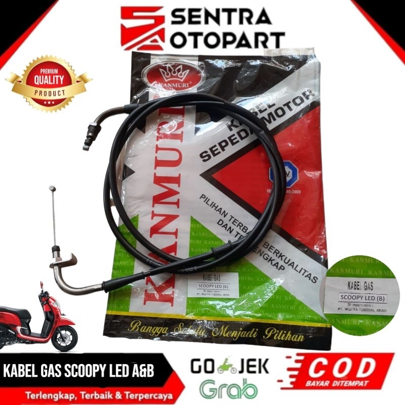 Kabel gas kabel tali gas A&B  Scoopy fi injeksi led 2017 K93 kanmuri