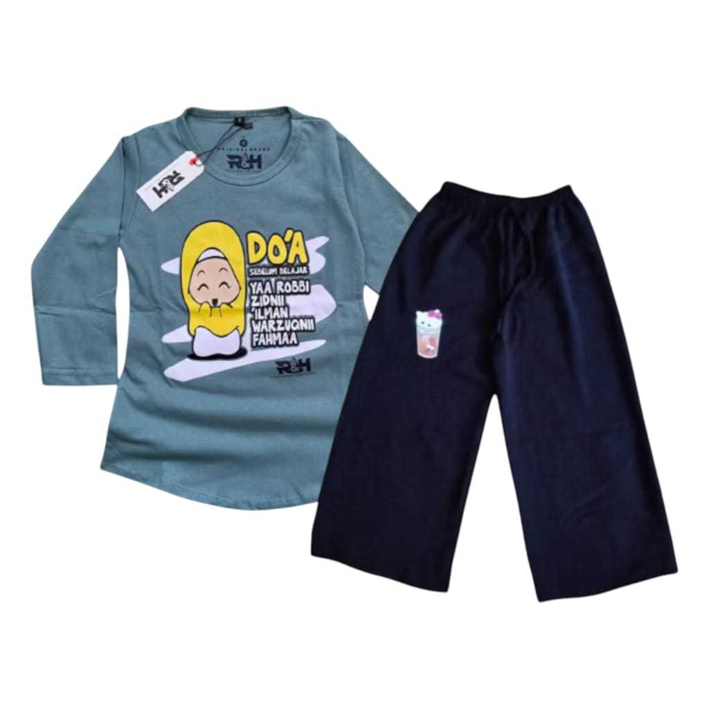Setelan  Celana Kulot Kaos Tunik Anak Perempuan / Kaos Anak Perempuan / Celana Kulot Terlaris