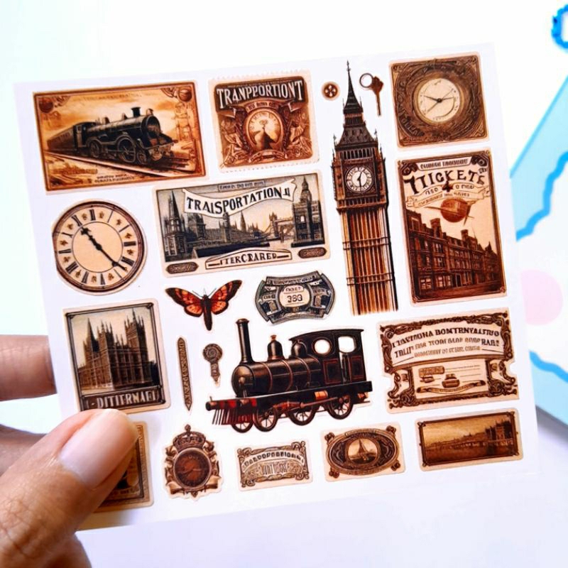 

sticker vintage untuk journaling (belum di potong)
