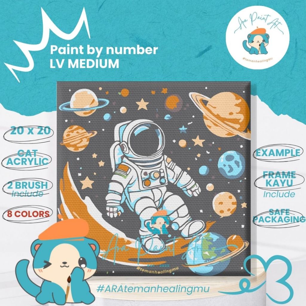 

ASTRONAUT ASTRONOT SERIES Paint by numbers kit I Painting by numbers I Kado Wisuda I Kado unik I Kanvas Lukis | Kado ulang tahun