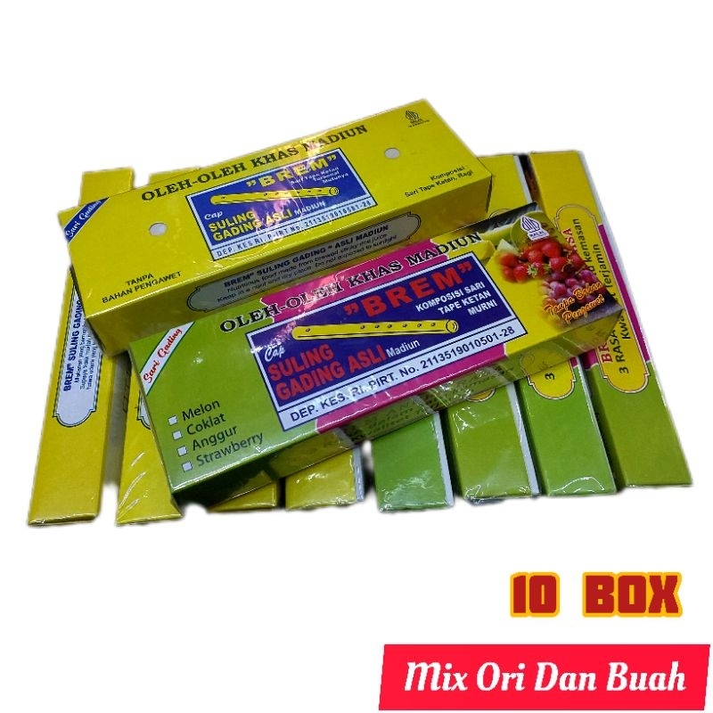 

Paket Mix 10 Box Brem Original Dan Buah Cap Suling Gading Asli Khas Madiun Ukuran Sedang Grosir Original Food