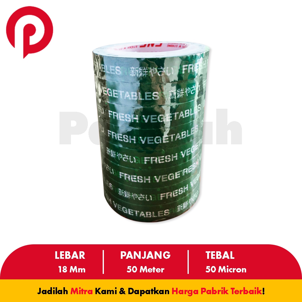 

Isolasi Sayur Fresh Vegetables 18mm x 50 Meter x 50 Mikron PackLah